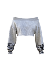 Load image into Gallery viewer, HEMI Bardot Stracciatella Croptop
