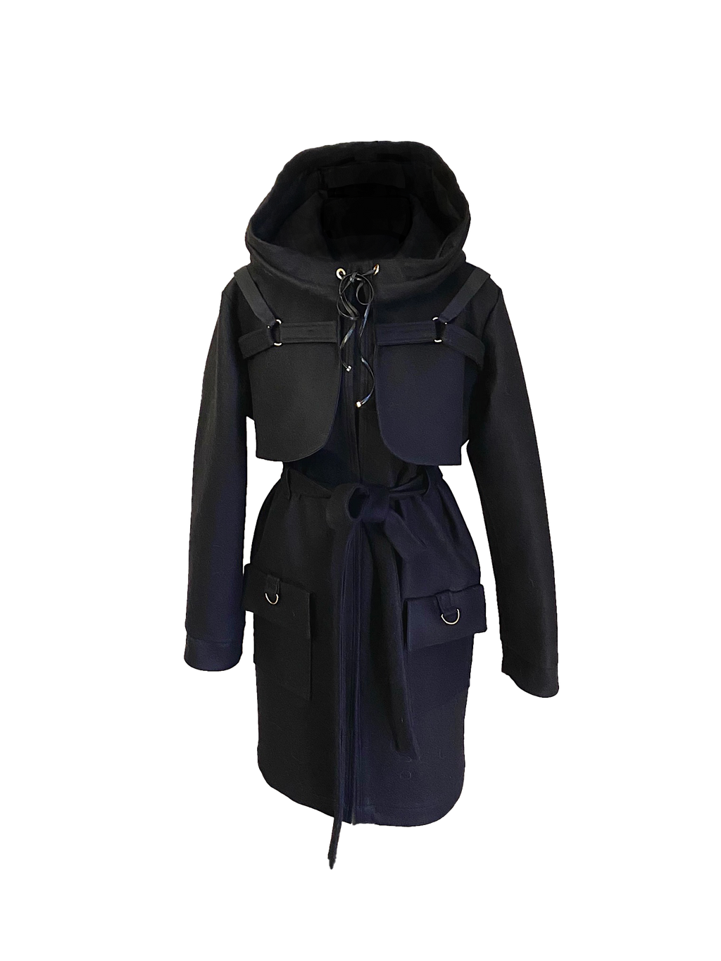 SIRA Black Wool Coat